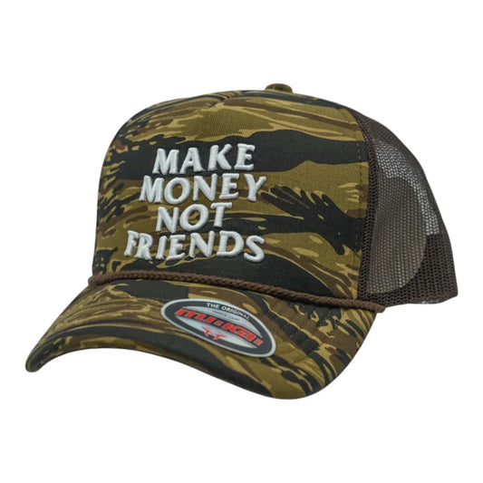 MAKE MONEY NOT FRIENDS-TRUCKER HAT-KHAKI TIGER CAMO